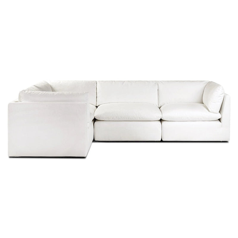 Canapé d'angle modulable en coton blanc