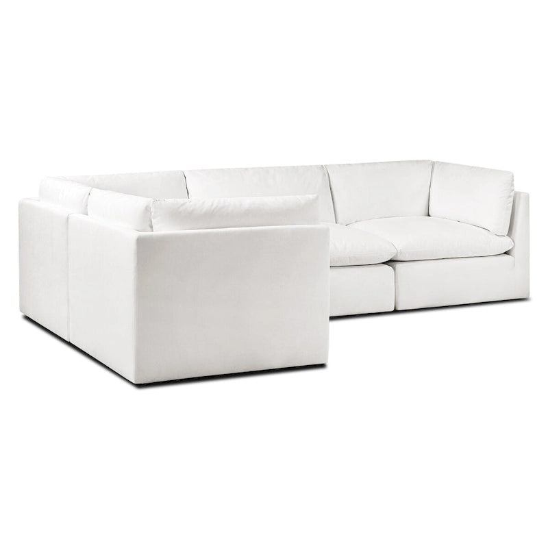 Canapé d'angle modulable en coton blanc