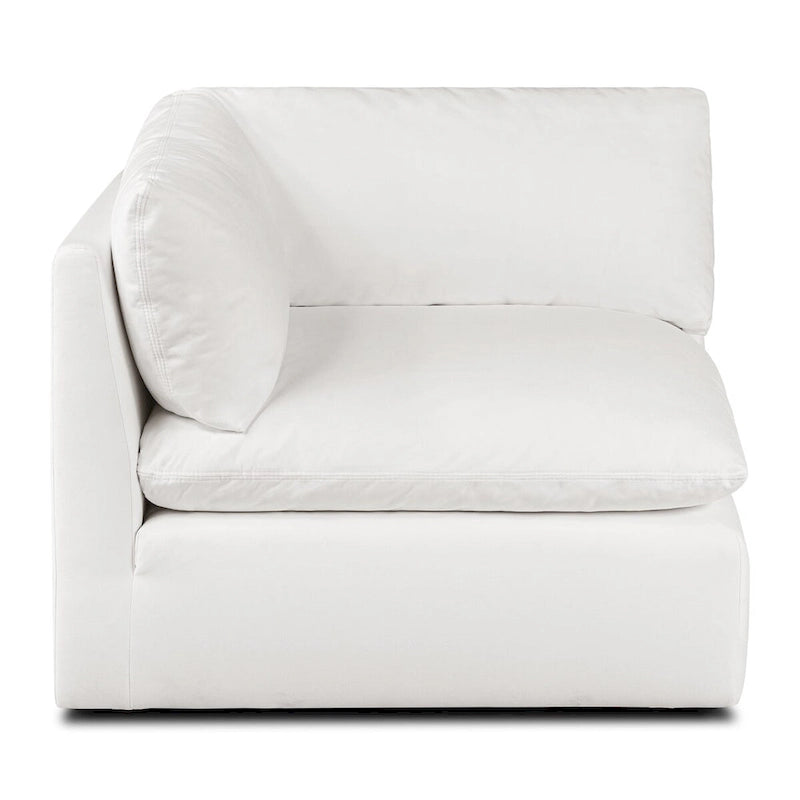 Canapé d'angle modulable en coton blanc