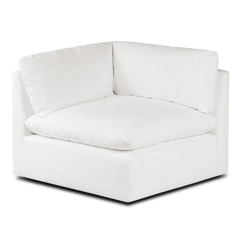 Canapé d'angle modulable en coton blanc