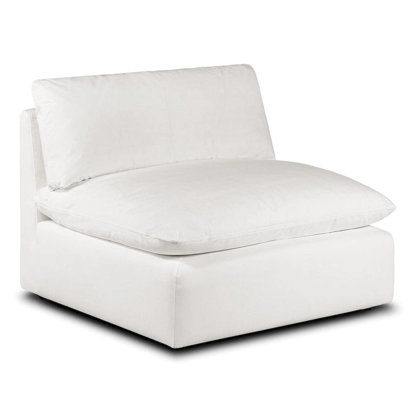 Canapé d'angle modulable en coton blanc