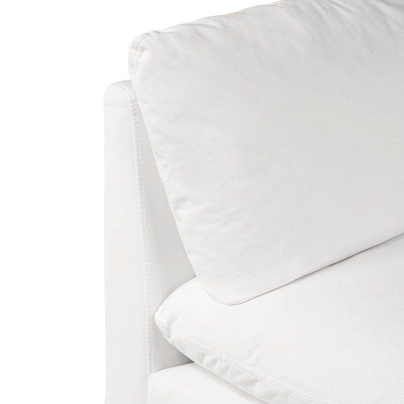 Canapé d'angle modulable en coton blanc