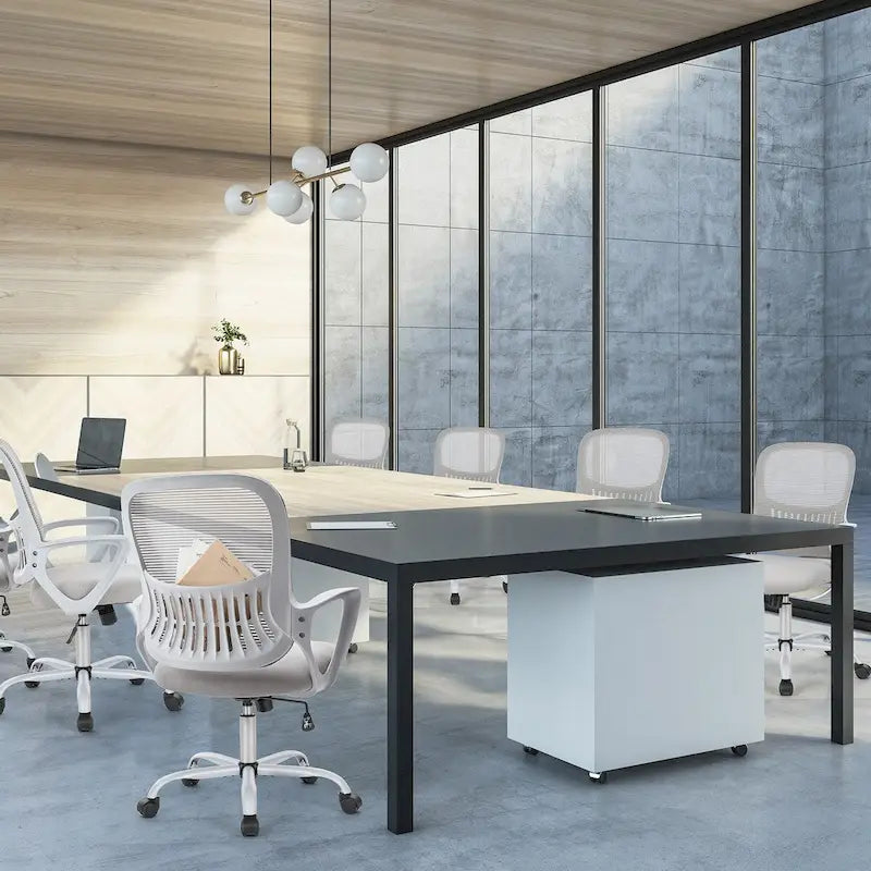 Chaises de bureau et chaises de maison en maille avec accoudoirs fixes