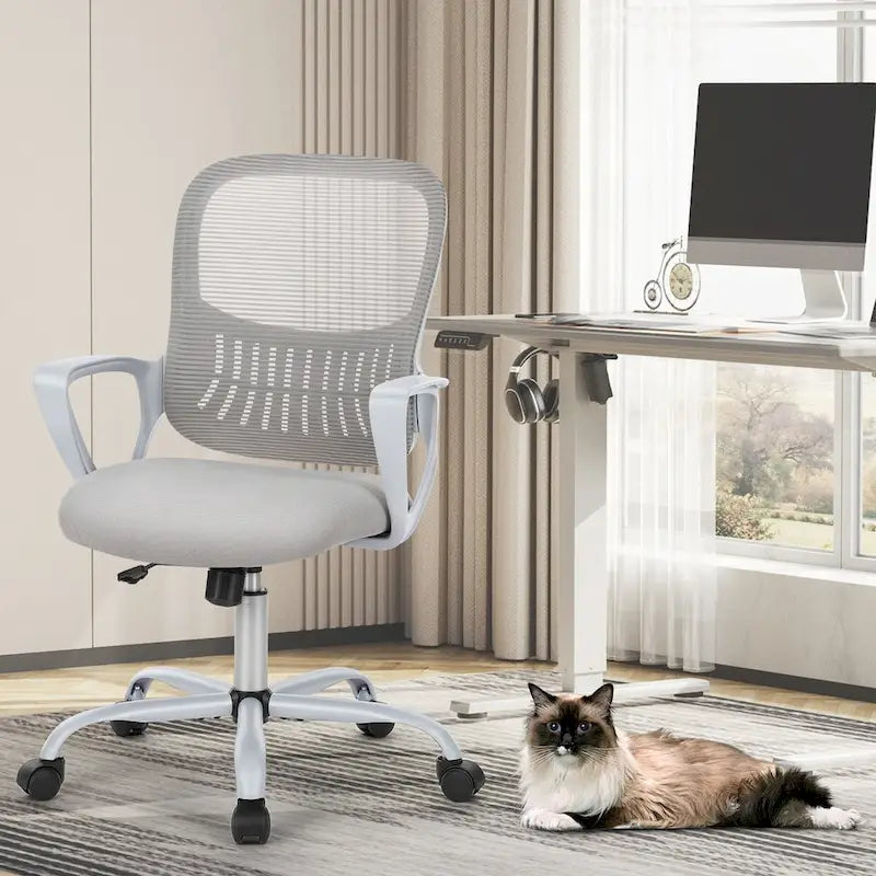 Chaises de bureau et chaises de maison en maille avec accoudoirs fixes