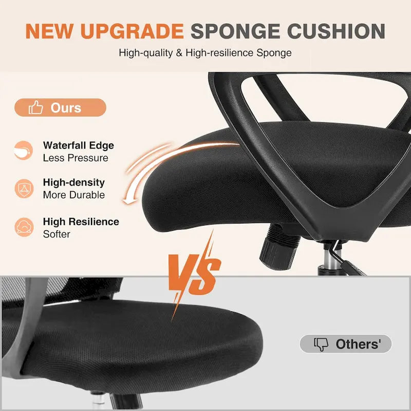 Chaises de bureau et chaises de maison en maille avec accoudoirs fixes