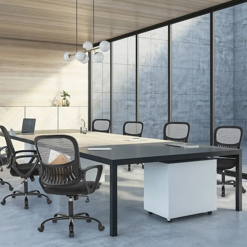 Chaises de bureau et chaises de maison en maille avec accoudoirs fixes