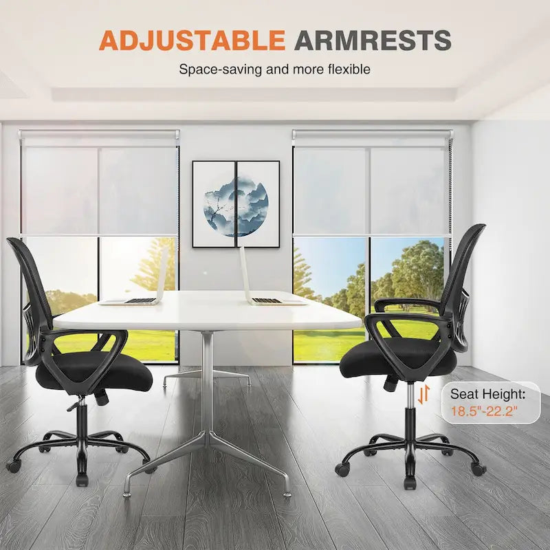 Chaises de bureau et chaises de maison en maille avec accoudoirs fixes