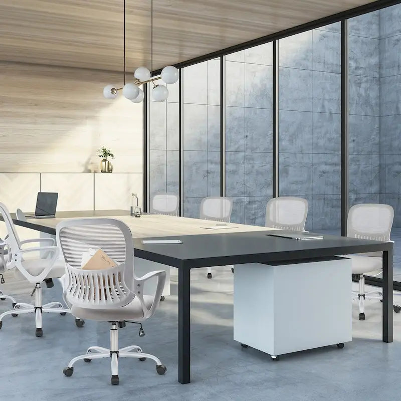 Chaises de bureau et chaises de maison en maille avec accoudoirs fixes